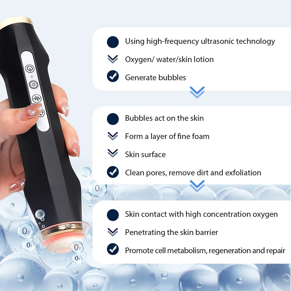 Portable Oxygen Bubble Facial Machine CO2 Bubble Pen Aqua Skin Face Cleansing SPA Beauty Device CO2 Pods Massager