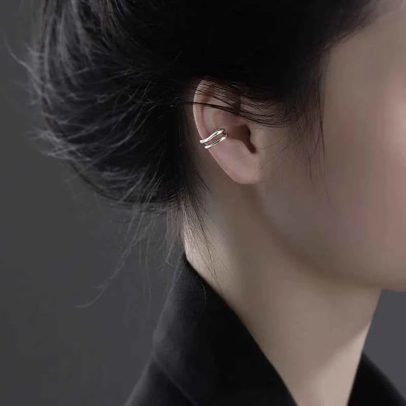 1Pc Ear Cuff Earrings Non-Piercing Double Layer Cuff Ear Clip Earring for Women Fake Cartilage Simple Y2K Jewelry 2026 New