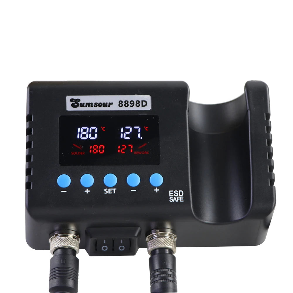 Soldering Station Digital Temperature Adjustable 2 in 1 SMD Solder Iron Hot Air Heat Gun Welding Rework For PCB IC Repair Tools