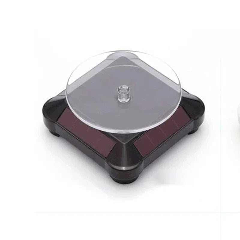 Solar Showcase 360 Automatic Rotating Turntable Jewelry Organizer Jade Ware Necklace Bracelet Watch Phone Display Stand