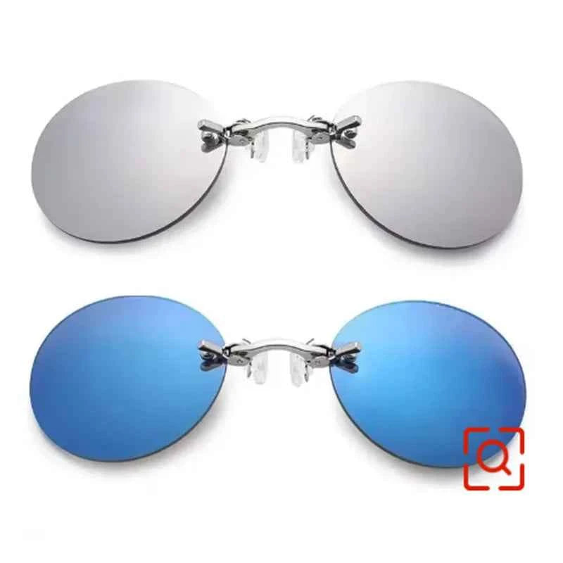 Sunglasses Mini Frameless Vintage Men Eyeglasses1/2pcs Clip On Nose Glasses Round Rimless Frameless Vintage Men Eyeglasses