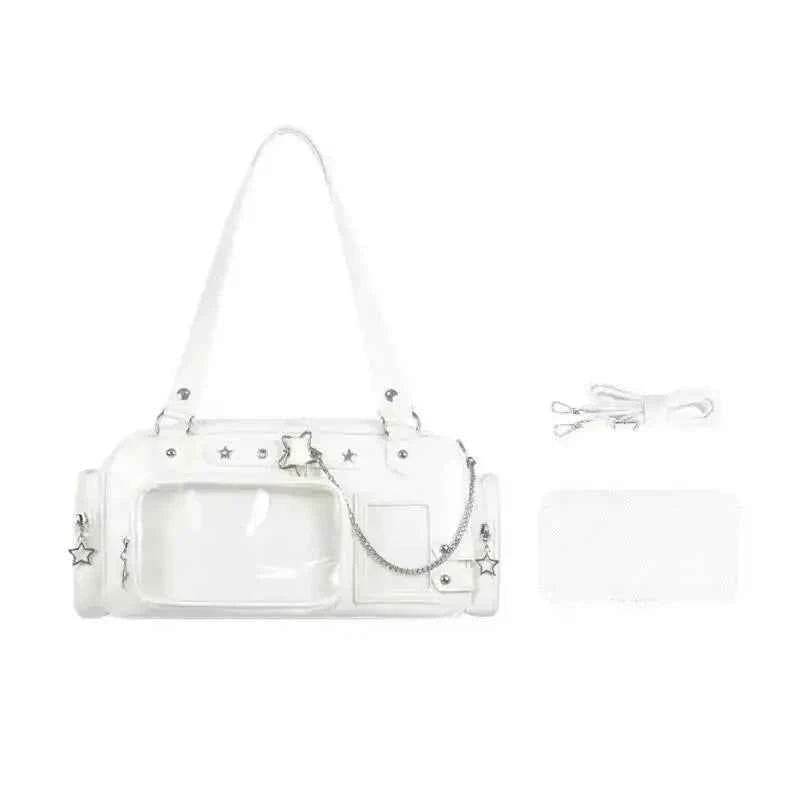 Star Chain Y2k Harajuku Shoulder Itabag Blue Lolita Girl Pain Bags Transparent Japanese Crossbody Bag New Concert Korean Handbag