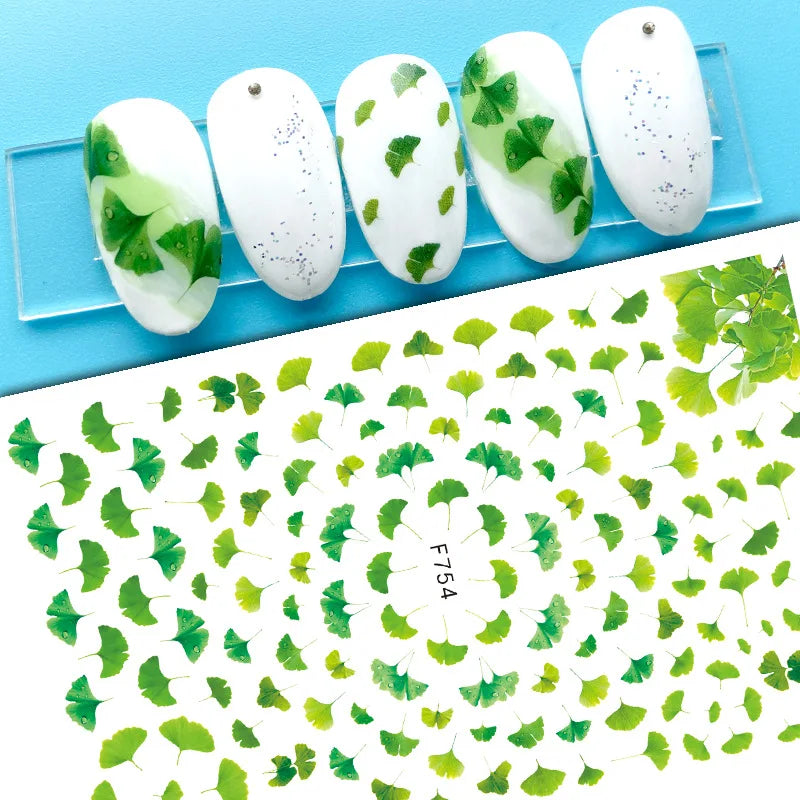 3D Dandelion Peach Blossom Maple Leaf Nail Sticker Nail Art Decoration Color Flower Nail Decal Nail Art Supplies Nail Parts