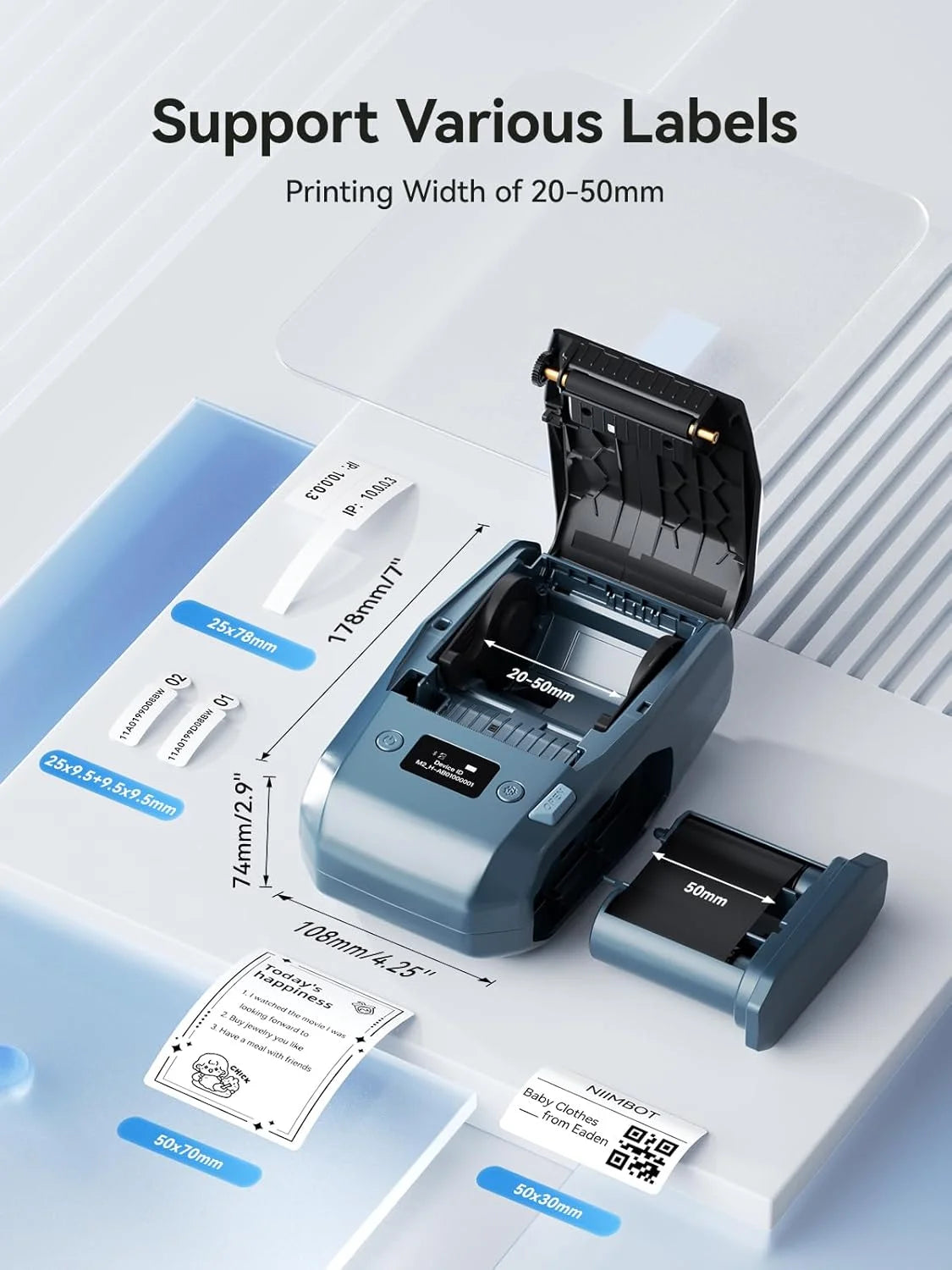 300DPI NIIMBOT M2 Portable Thermal Transfer Label Printer Bluetooth Multi-function Sticker Maker Machine for Office Clothes Tag