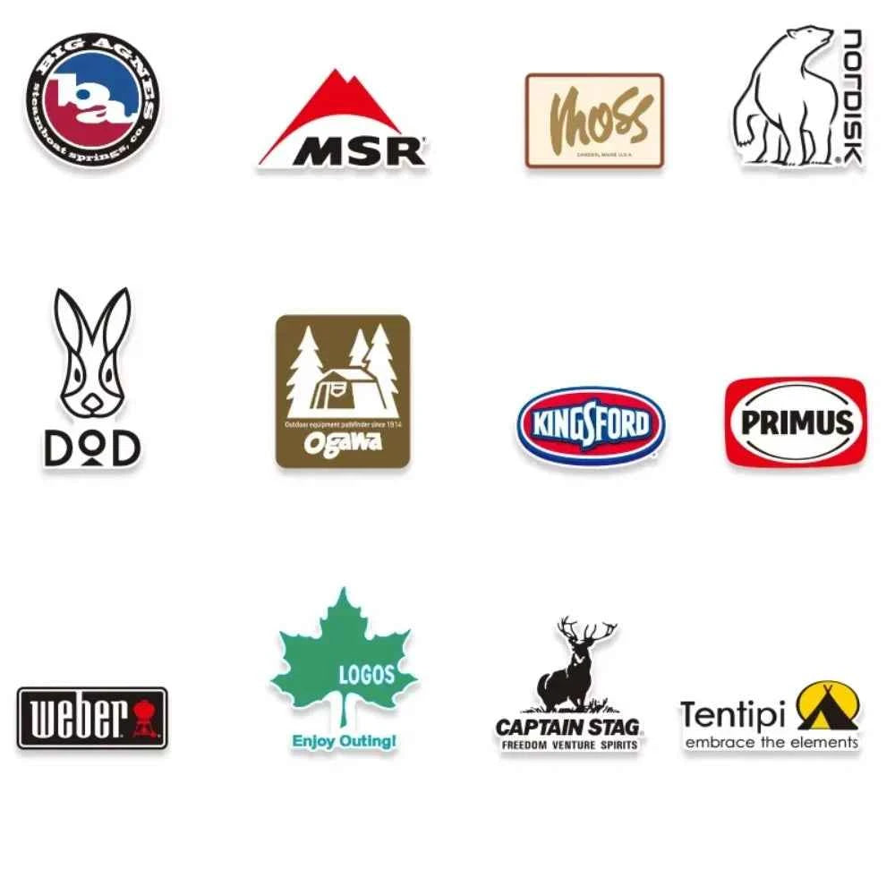 20Pcs Outdoor Stickers Pack Camping Brand Decals Waterproof DIY Refrigerator Motorcycle Helmet Bicycle Desktop Phone Case