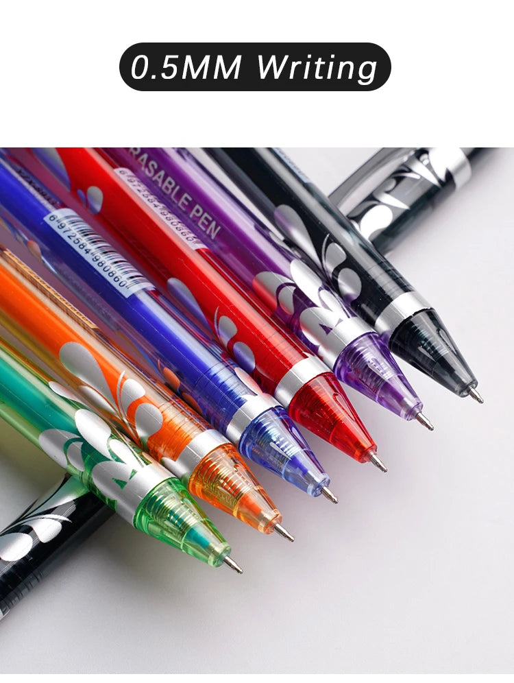 6pcs New 0.5mm Erasable Gel Pens Set 6colors Refill Rod Magic Ink Erasable Pen Washable Handle Office Writing School Stationery