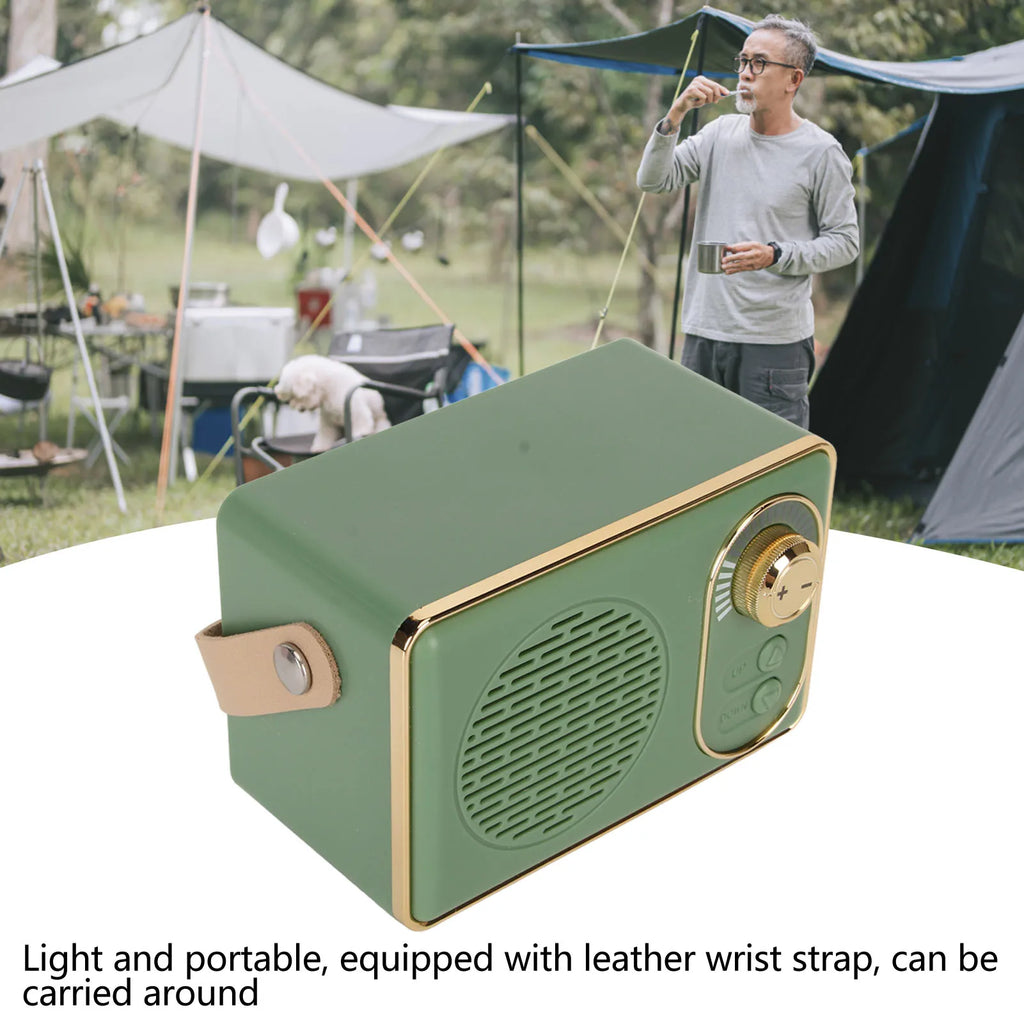 Retro Bluetooth 5.0 Speaker Classic Mini Bluetooth Speaker Supports TF/AUX/USB Ports Rechargeable MP3 Player Camping Party Gift