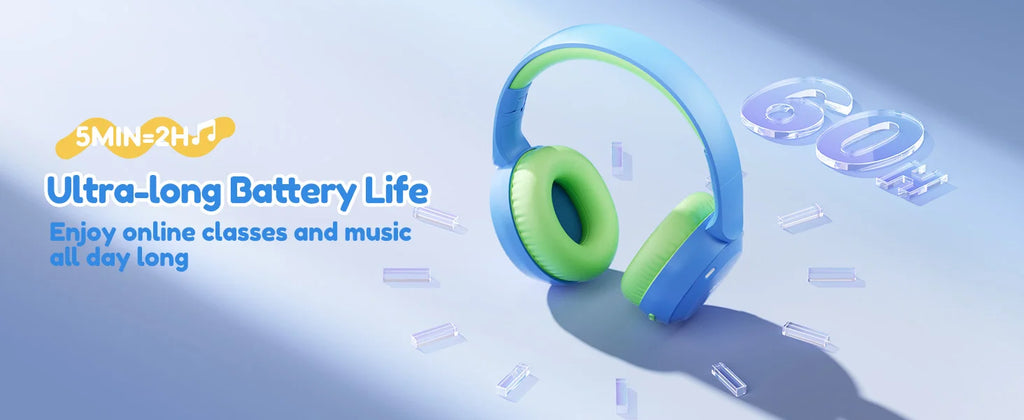 Acer Kids Bluetooth 6.0 Headphones with Built-in Mic 85/94dB Volume Limited Lightweight Over-Ear Wireless Headphones for Kids