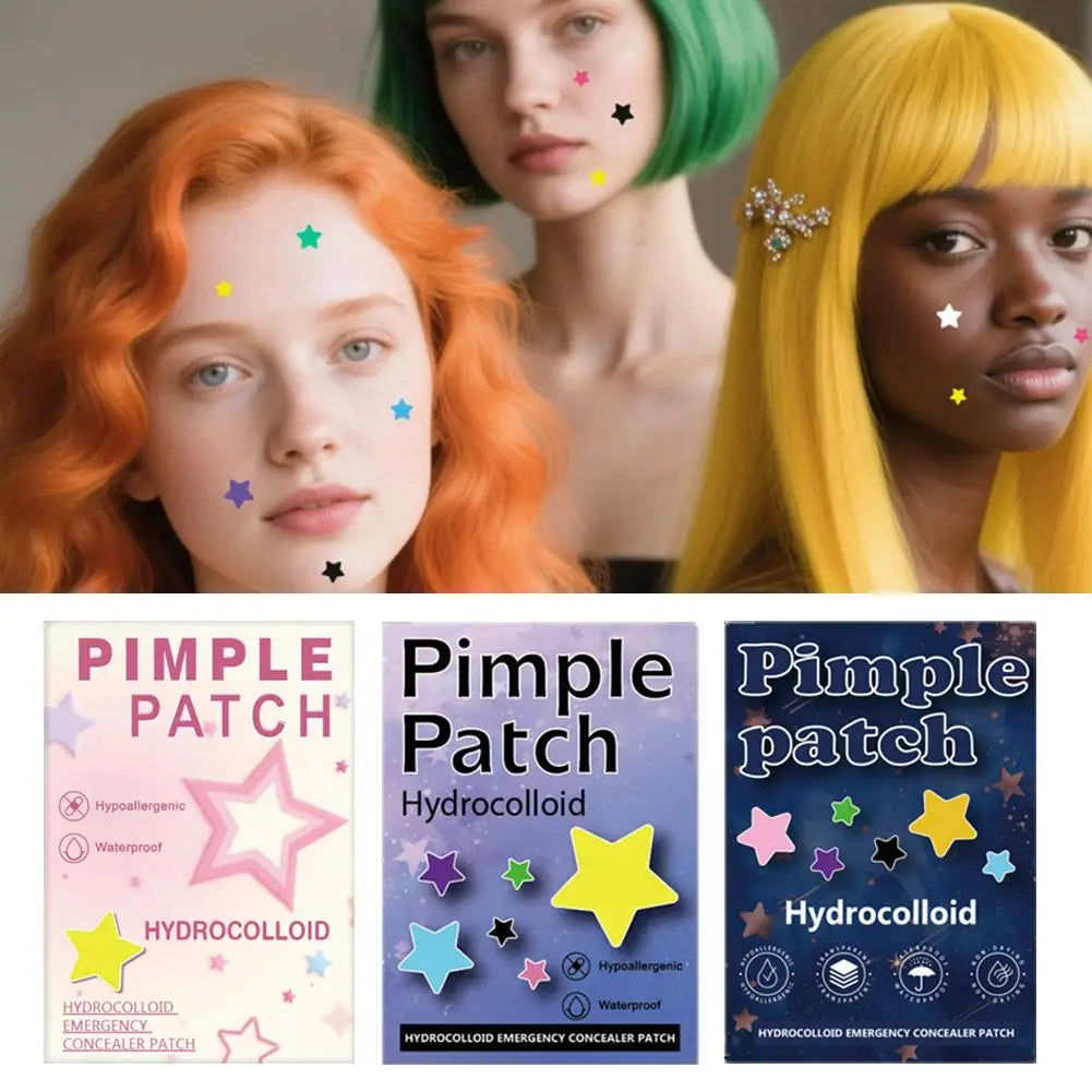 Star-Shaped Colorful Pimple Patches – 1400 Invisible Dots
