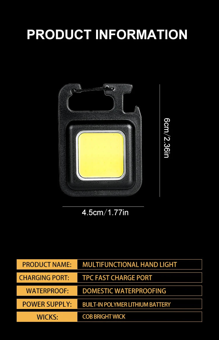 LED Mini Multifunctional Flashlight Super Bright EDC Key Chain Light Outdoor Keychain Emergency Camping Flashlight Accessories