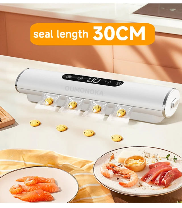 Electric Vacuum packaging machine Food Storage Seal Touch Button Dry/Wet Built-in Cutter Kitchen Food Sealing Vacuum Sealer