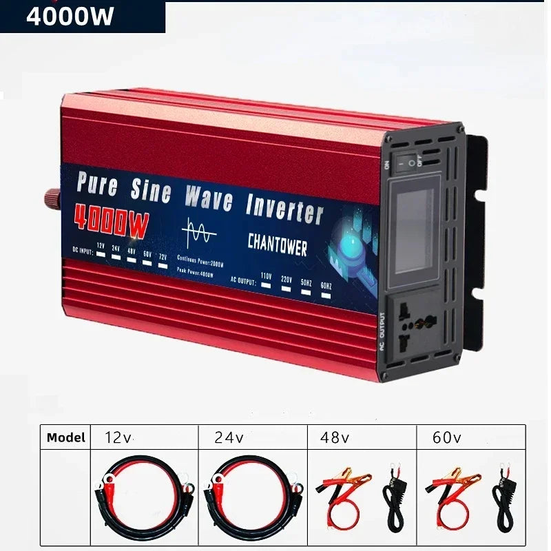 Pure Sine Wave Inverter 12V 220V 1000W-5000W DC 12v To AC 220v Power Supply Converter Car Solar Inverter