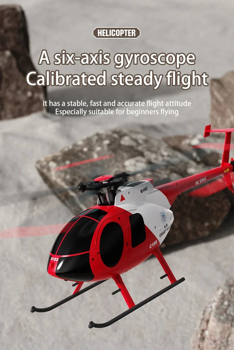 MD500 RC Helicopter 1:28 C189 Brushless Dual-motor Remote Control Model 6-Axis Gyro Aircraft Multifunctional Flying Machine Toy