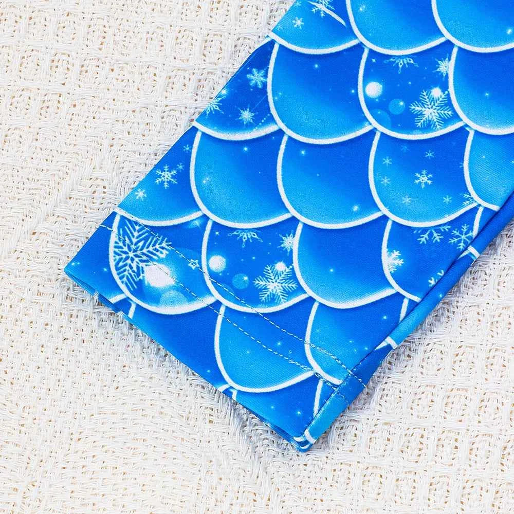 Baby Toddler Girl Long Sleeve Ruffle Swimsuit Lovely Cartoon Mermaid Princess Bathing Suit Summer Swim Costume for Surfing