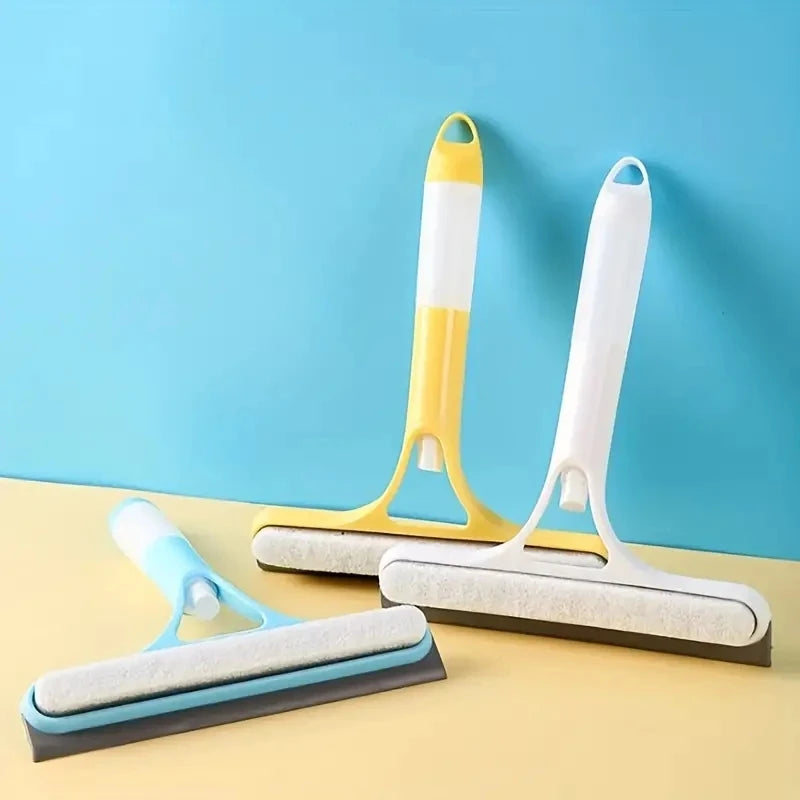 3-in-1 Glass Cleaning Squeegee With Built-In Spray Bottle