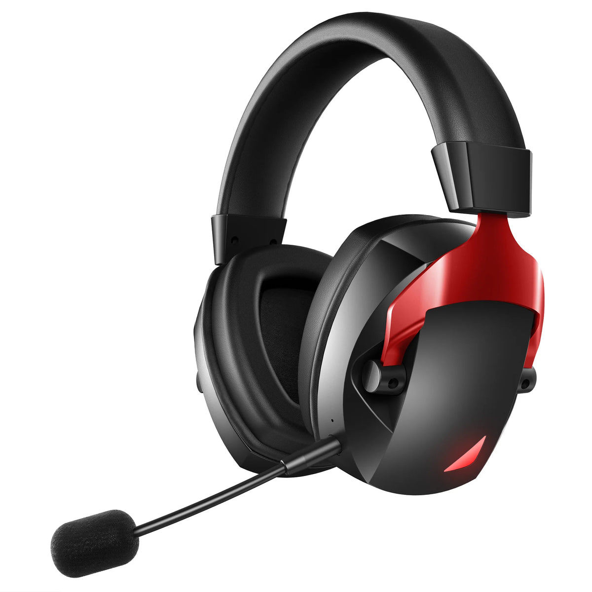 Red Color Wireless Gaming Headset With 3 Modes And Detachable Mic