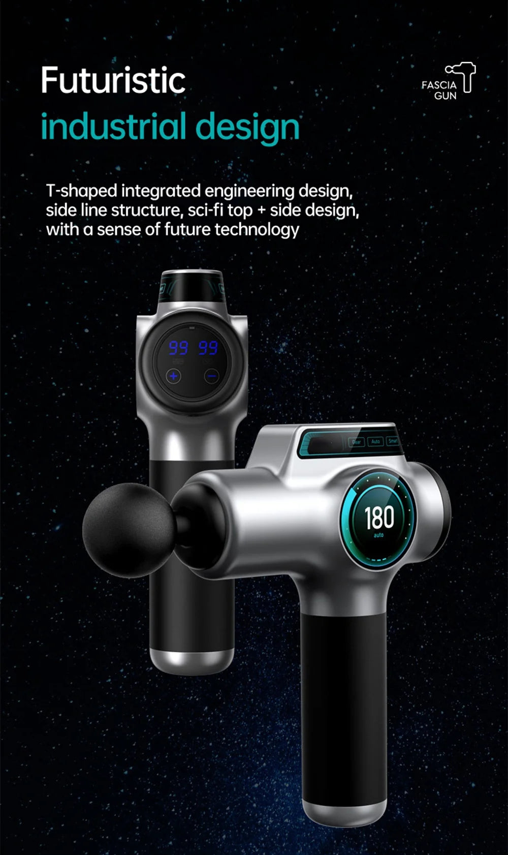 Professional Massage Gun High Frequency Vibration 99 Files Adjustment Electric Deep Tissue Muscle Body  Back Neck Massager