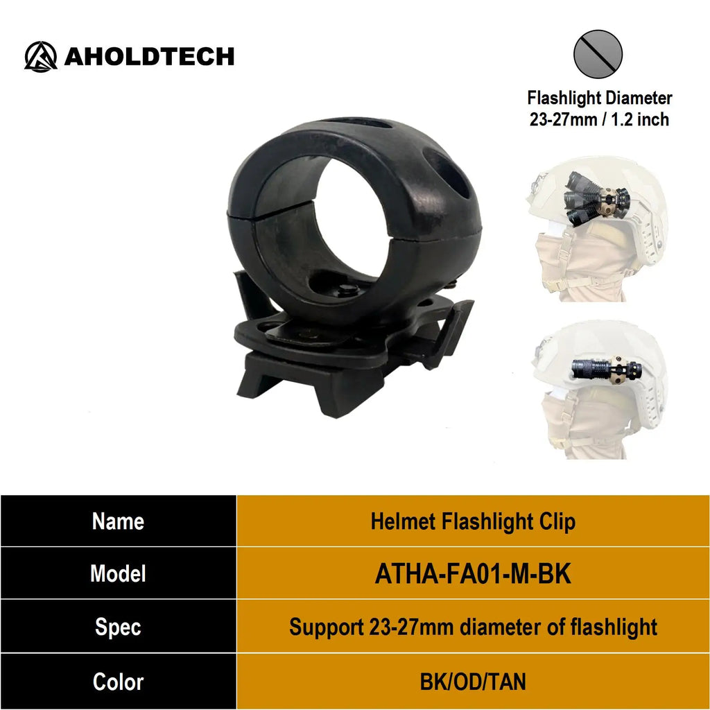 Aholdtech Tactical Bulletproof Helmet Accessories Flashlight Holder Light Clamp And NVG Mount Connector for Gopro Hero Cameras
