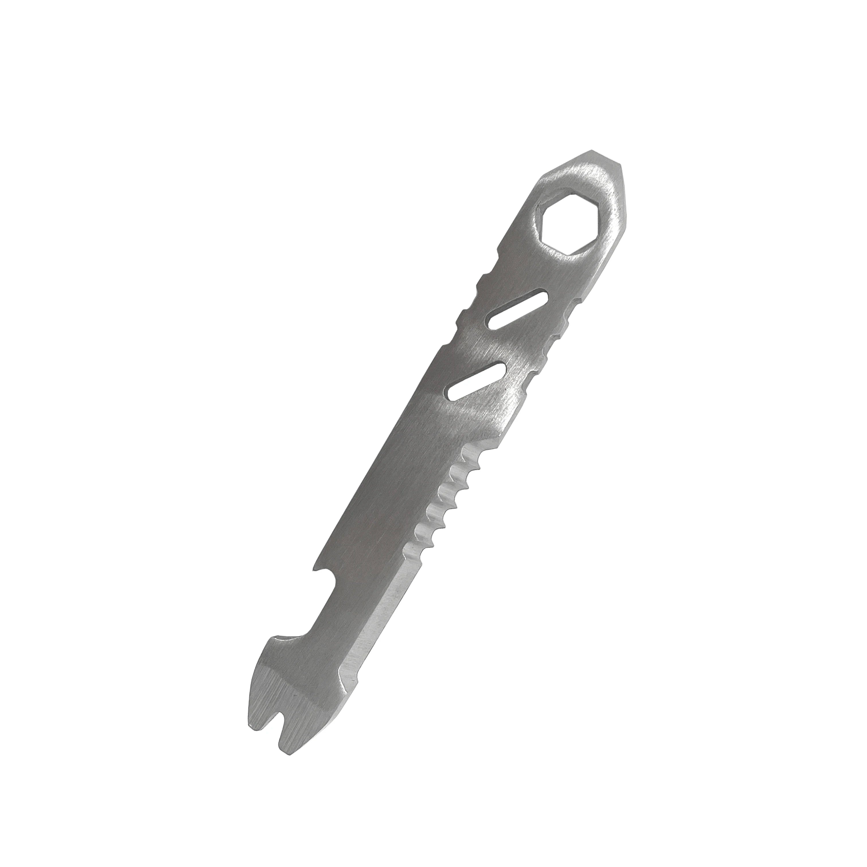 Mini stainless steel crowbar, multi-function Allen wrench, Bottle opener , portable outdoor camping Edc tool