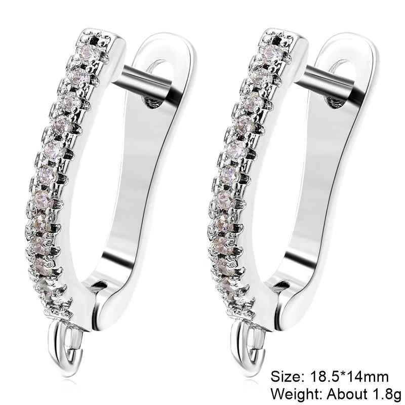 Juya Handmade 18K Real Gold Plated Earwire Fasteners Earring Hooks Accessories For DIY Women's Anti-Allergy Earrings Making