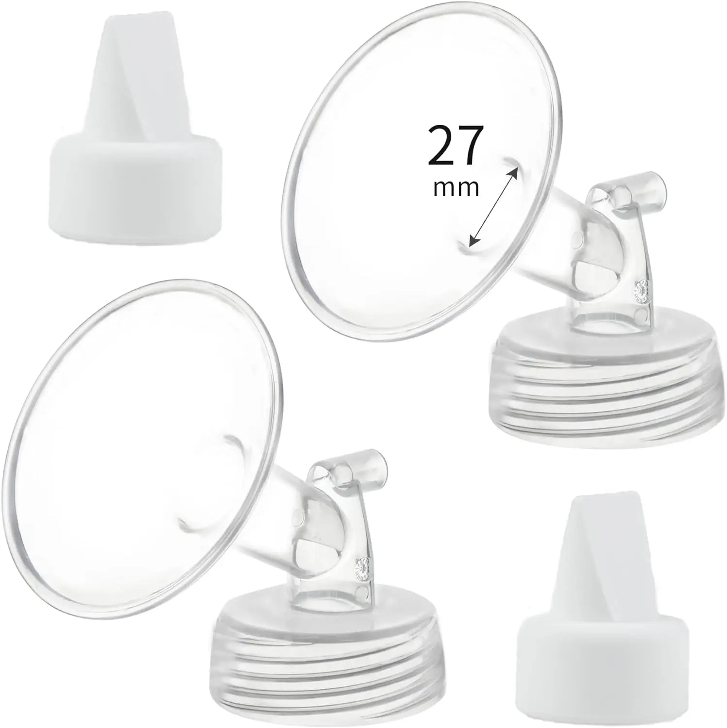 2 Flange and 2 Duckbill Valve Compatible with Spectra S1 S2 9 Plus Pump, Replacement Breast Pump Accessories