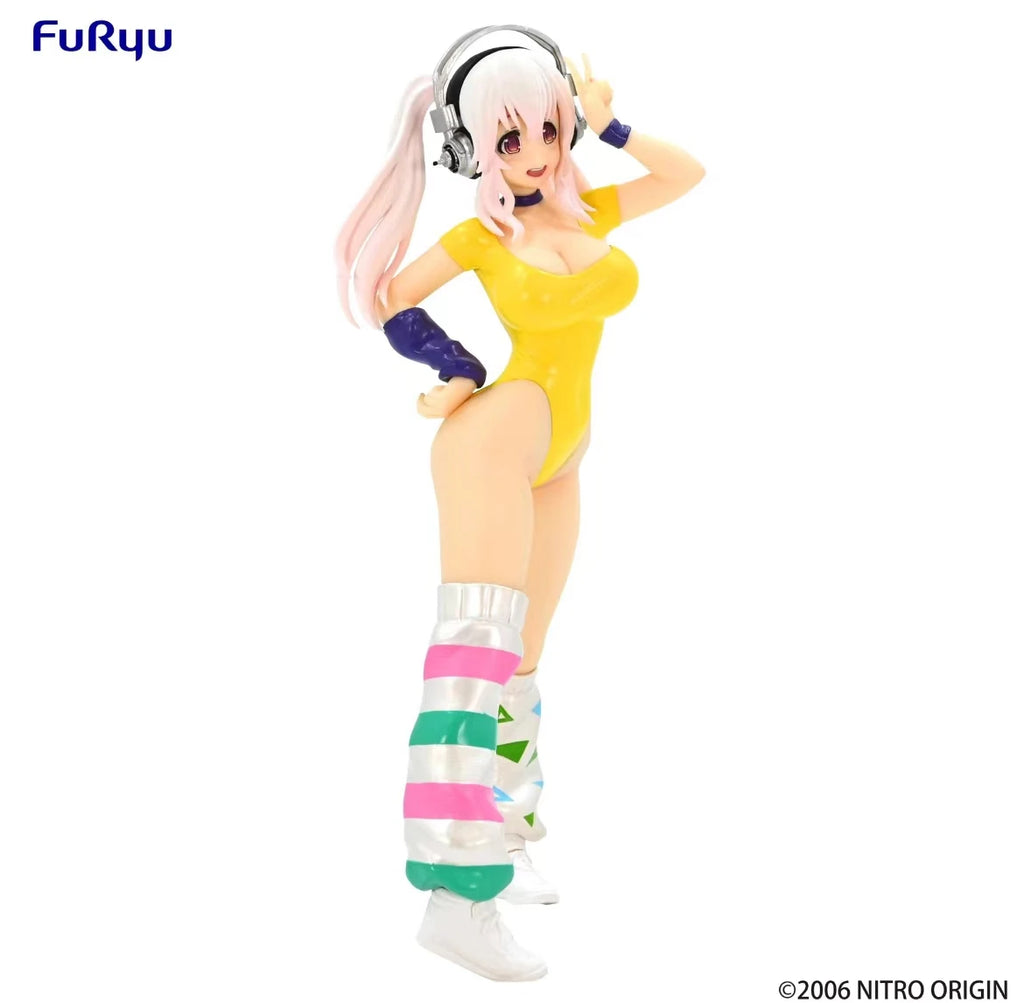 In Stock 100% Original Genuine FuRyu 18cm Super Sonico PVC Anime Collection Cute Models Doll Collectible Toys Birthday Gift