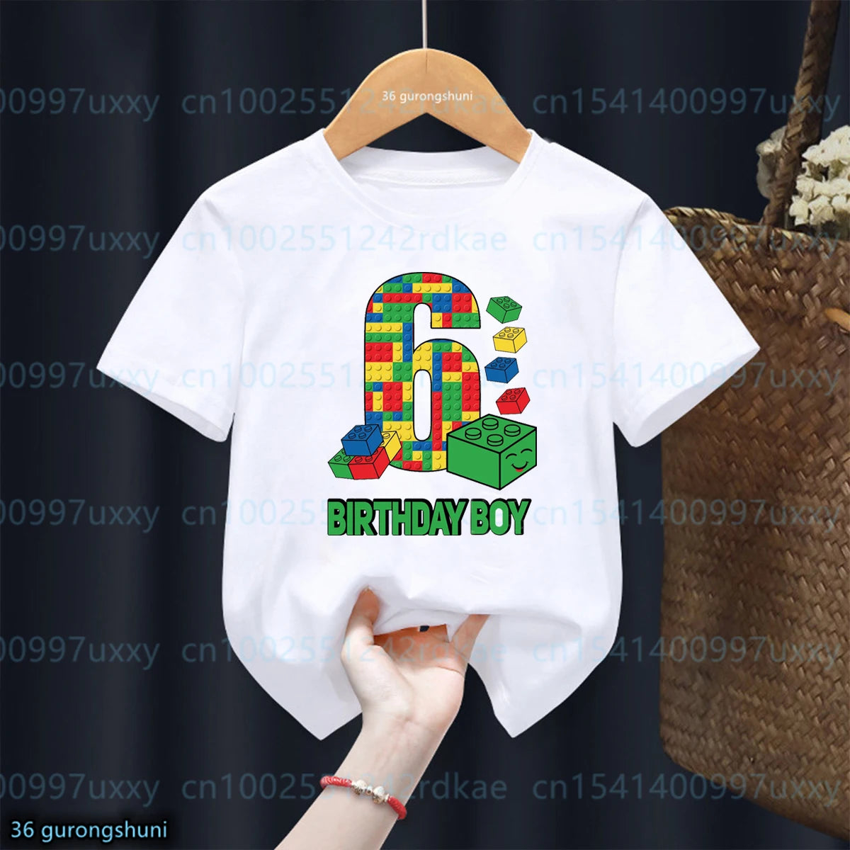 Building Blocks 1-10 Birthday Boys T-shirt Funny Block Graphic Print Toddler T-shirt Gifts kids Birthday Party Clothing T-shirt