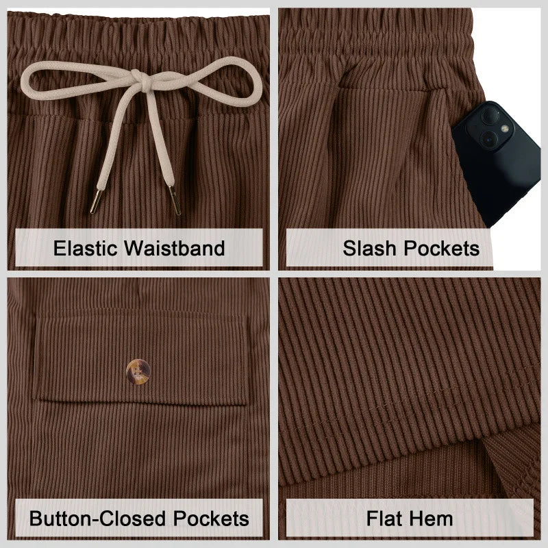 American Men's Heavy Loose Four Seasons Hip Hop Casual Sports Running Corduroy Tooling Shorts