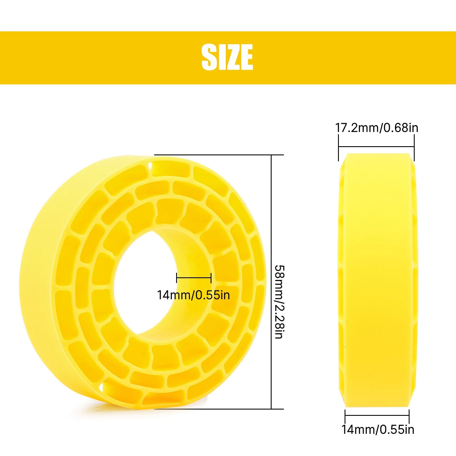 INJORA 4pcs Silicone Rubber Inserts For 61-63mm*21mm 1.0" Tires (1062)