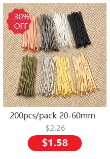 No Fade 100pcs/Lot 20 30 35 40 70 mm Stainless steel Eye Pins Findings Eye Head Pins For Jewelry Making DIY Supplies Accessories
