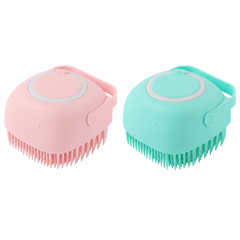 Silicone Shampoo Bath Brush Massage Comb Grooming Scrubber Brush Bathing Accessories Baby Kids Silicon Body Scrubber