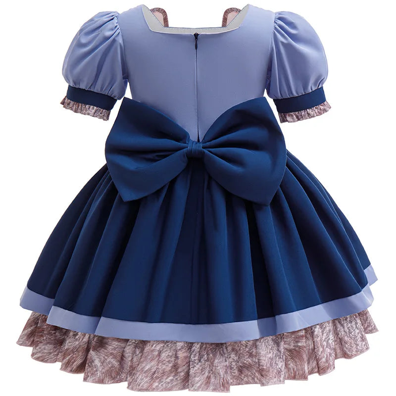 Disney Girls Cosplay Zootopia 2 Police Officer Judy Bunny Dress For Kids Holiday Party Cute Dress With Accessories Fancy Set
