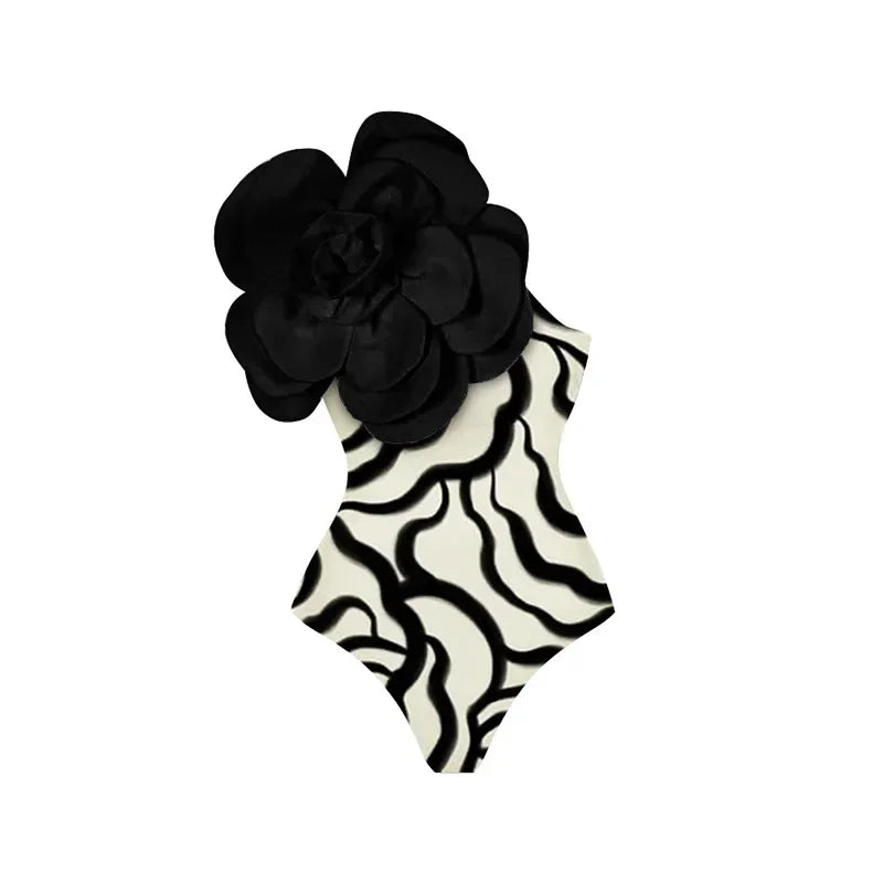 2026 New Sexy White 3D Flower Solid Two Piece Push Up Bikini Set Luxury Swimwear Women Swimsuit Beachwear Summer Bathing Suit