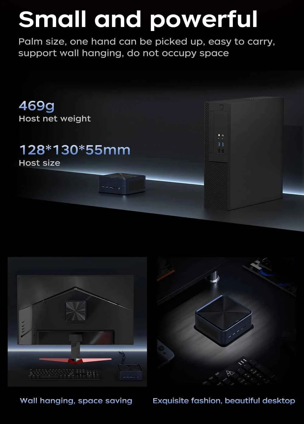 AittactXTexHoo MINI PC AMD R7 8745HS 7840HS 7735HS R5 6600H DDR5 NVMe Dual HDMI DP 4K Wifi6 WDesktop Gaming Computer