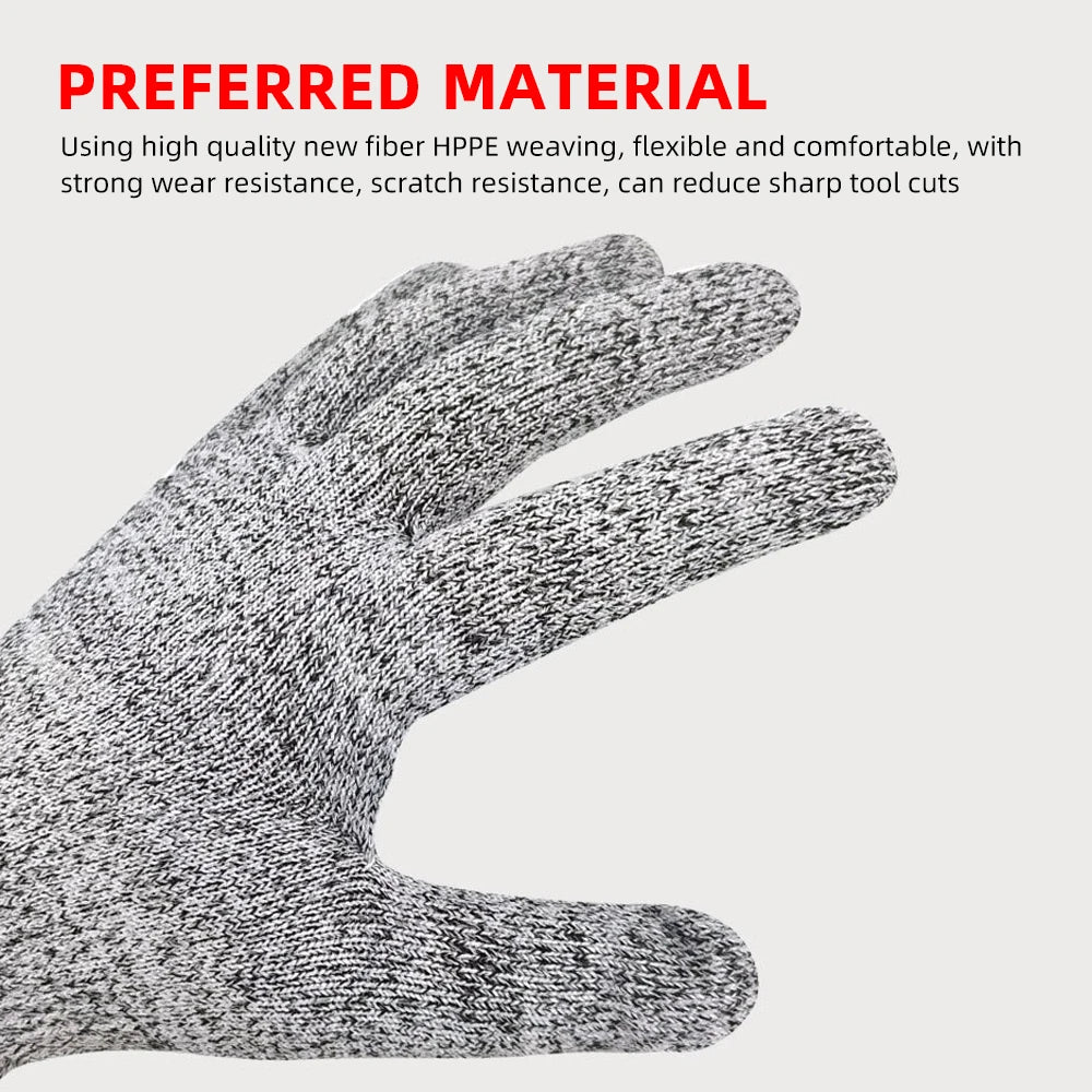 BOOIU Anti-cut Gloves Work Protection Gloves Kitchen Construction Glass Anti-cut Injury Resistant Self Defense Tactical Glove