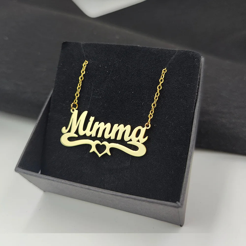 Customized Name Necklaces Personalised for Women Stainless Steel Personalized Necklace Letter Heart Butterfly Pendant Jewelry