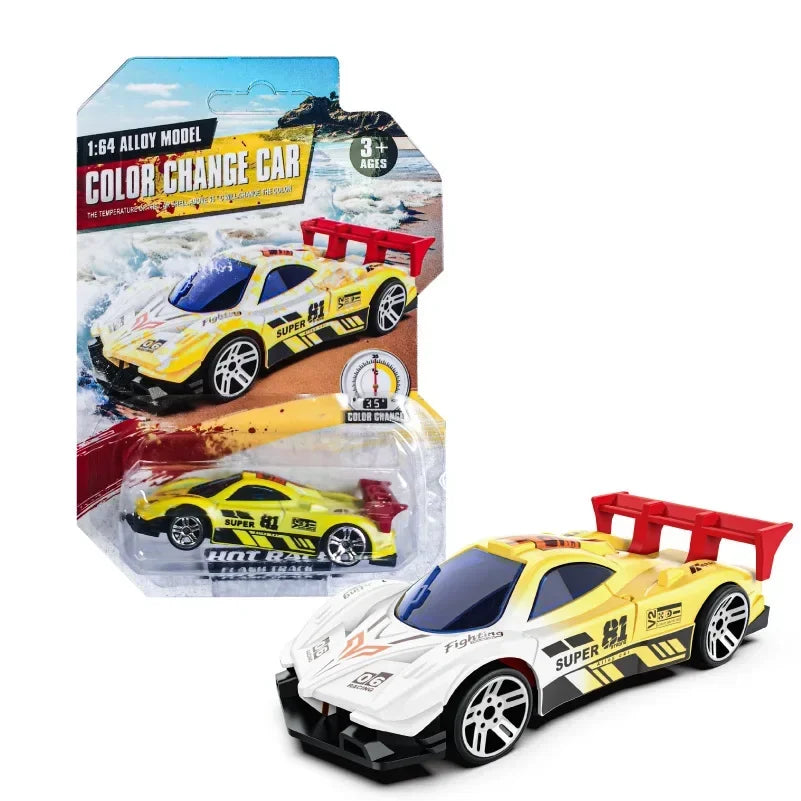 1:64 Temperature Sensitive Color Changing Magic Car Inertia Pull Back Alloy Racing Cars Crash-Resistant Toys Boy Birthday Gift