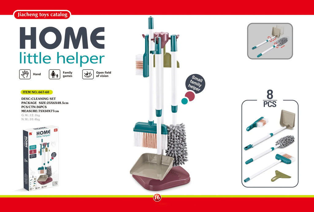 Kids Simulated Life Cleaning Toys Children's Pretend Play Cleaning Set and Sanitation Simulation Broom Vacuum Cleaner Tool Toy