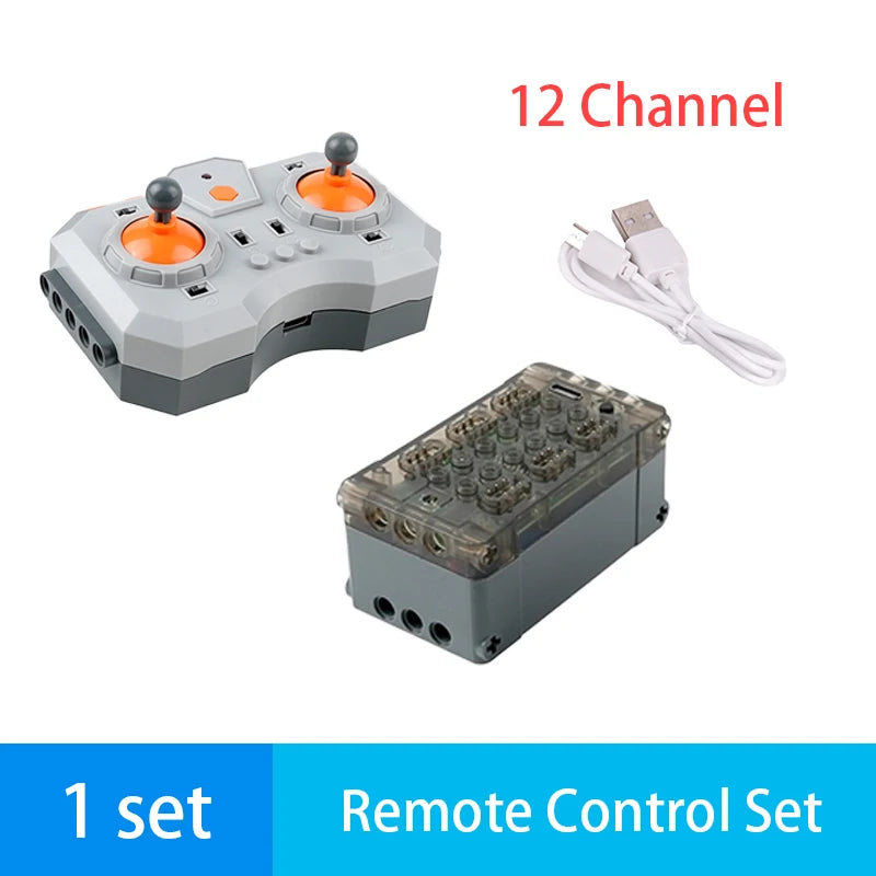 12 Channel Remote Control Lithium Battery Box Set Compatible Building Block APP Programming Control for DIY RC Car Robot Project