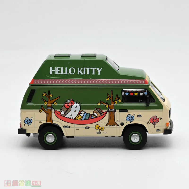 TW 1:64 Volkswagen T3 Van Camping - A realistic static alloy car model, a gift for boys and a collectible display item.