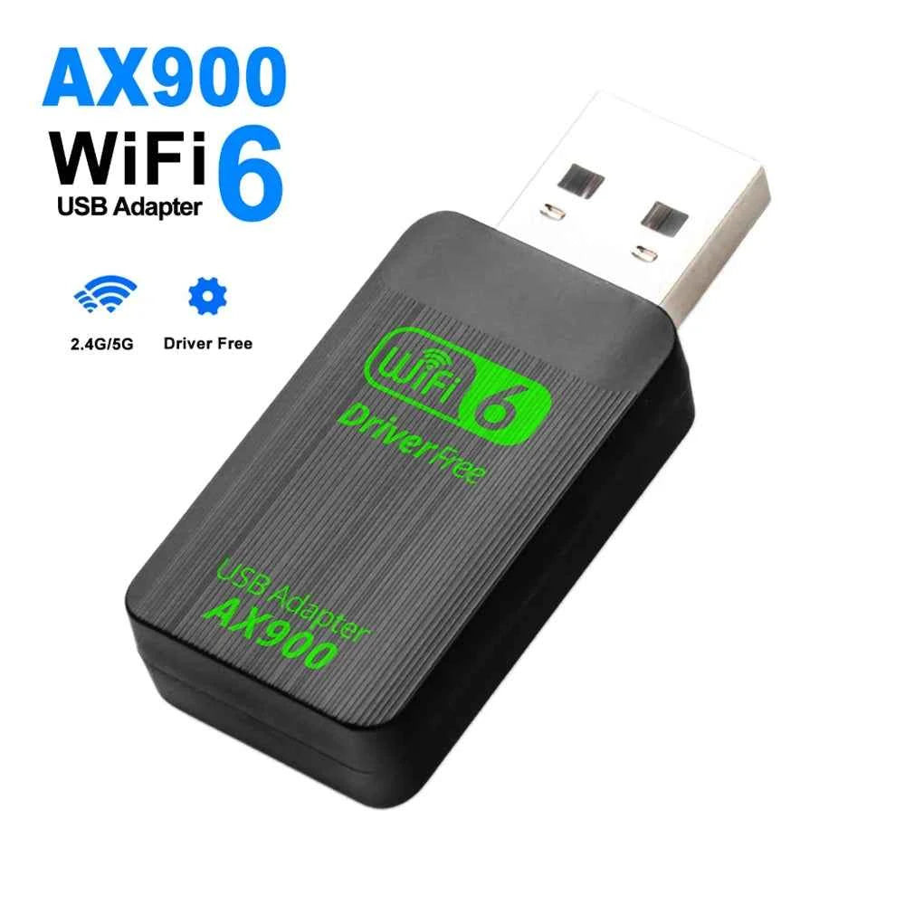 900M USB WIFI 6 Adapter Dual Antenna 600M Network Card AX900 Dual Band 2.4G 5G WiFi Adapter for PC Laptop Tablet Controller