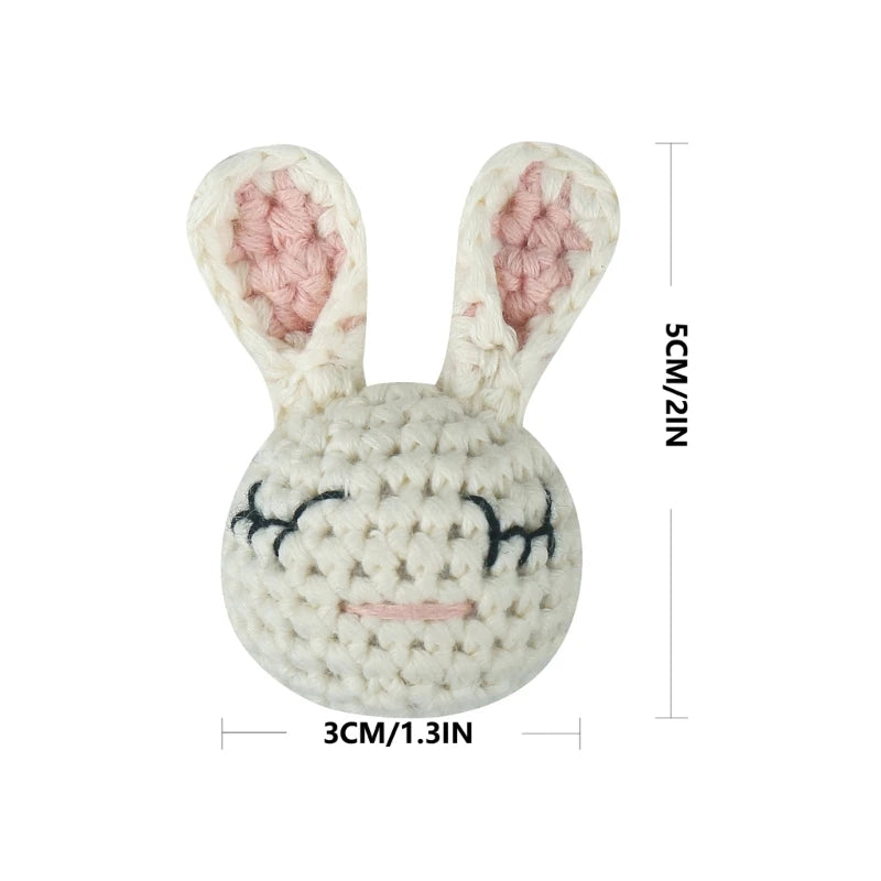 Crochet Animal Baby Pacifier Clip Accessories Handmade Knitted Bunny Teether Beads Newborn Nipple Clip Dummy Soother Holder Toy