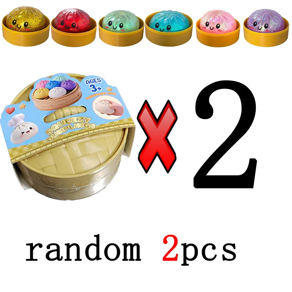 Dumpling Squishy Mysteries Dumplings Stress Relief Fidget Toys Home Office Desk Accessories Party Gift Mystery Dumpling Squishy