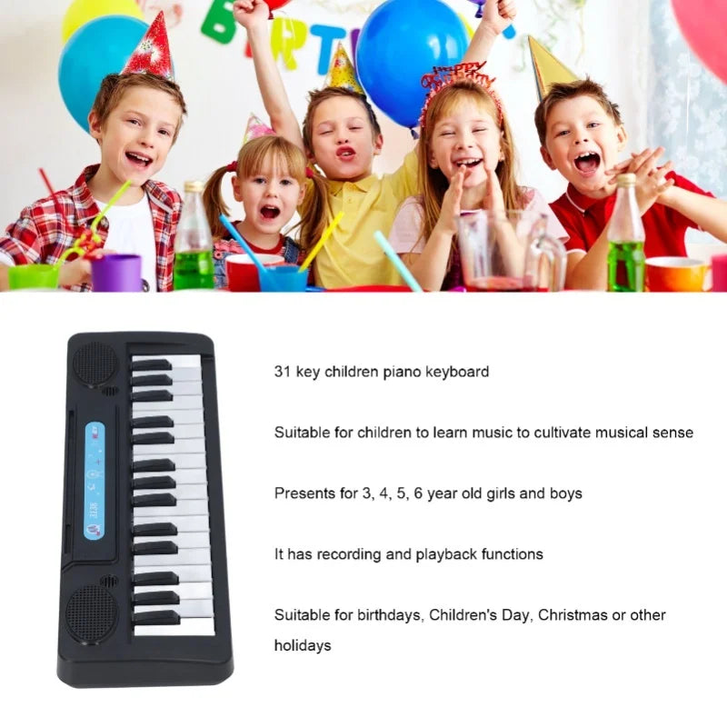 31 Keys Kids Piano Keyboard Portable Electronic Keyboard With Microphone For Beginners 3-6 Years Old Boys Girls