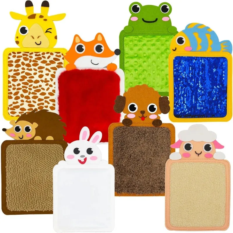 Kids Early Education Felt Sensory Mat Touch Pad Toy Animal Texture Hand-Eye Coordination Cognitive Training Early Learning