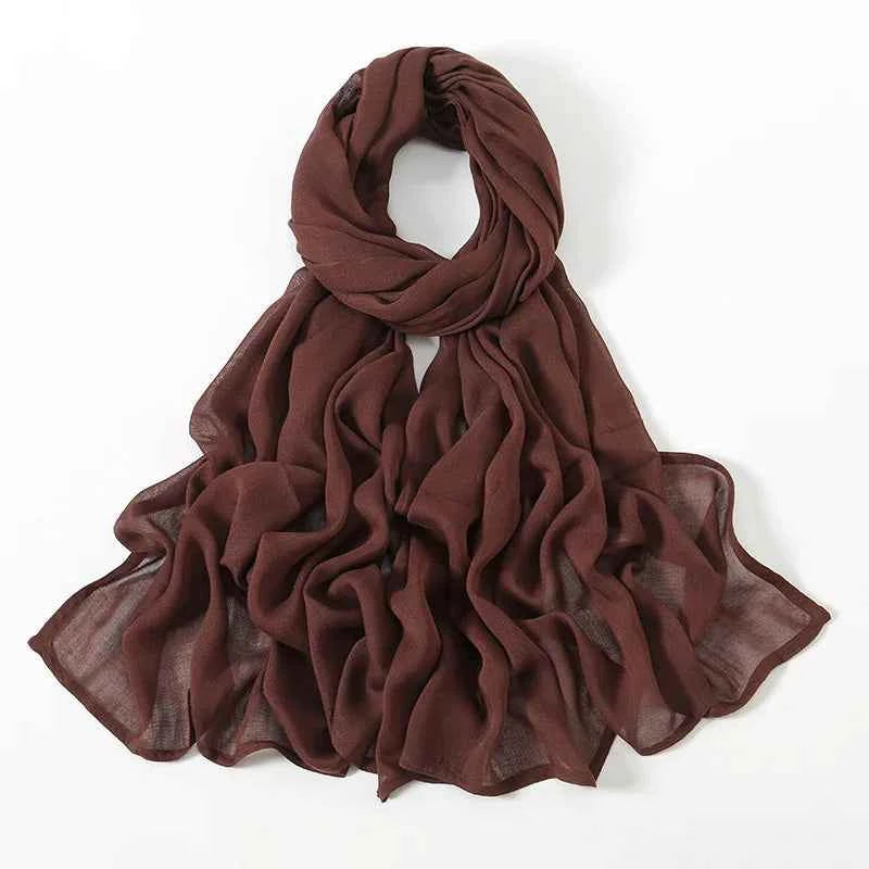 New Muslim Hijabs for Women Scarf Thin Plain Shawls Femme Musulman Soft Viscose Rayon Headscarf Islamic Turban Headband 190x85cm