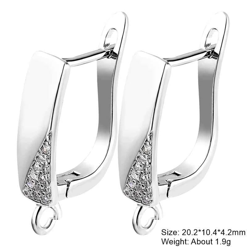 Juya Handmade 18K Real Gold Plated Earwire Fasteners Earring Hooks Accessories For DIY Women's Anti-Allergy Earrings Making