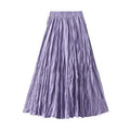 Light Luxury Irregular Slimming Pleated  A-line Skirt for Women High Waist Solid Color Loose Fashion Skirts Casual  Spring New