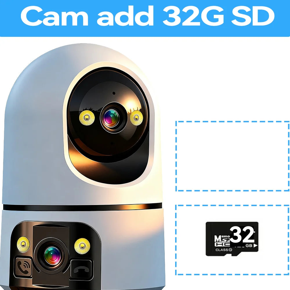 New 10MP 5K HD Clear WiFi Baby monito Dual Screen Video Call PTZ Night View Pet Camera Home Surveillance Cam Monior