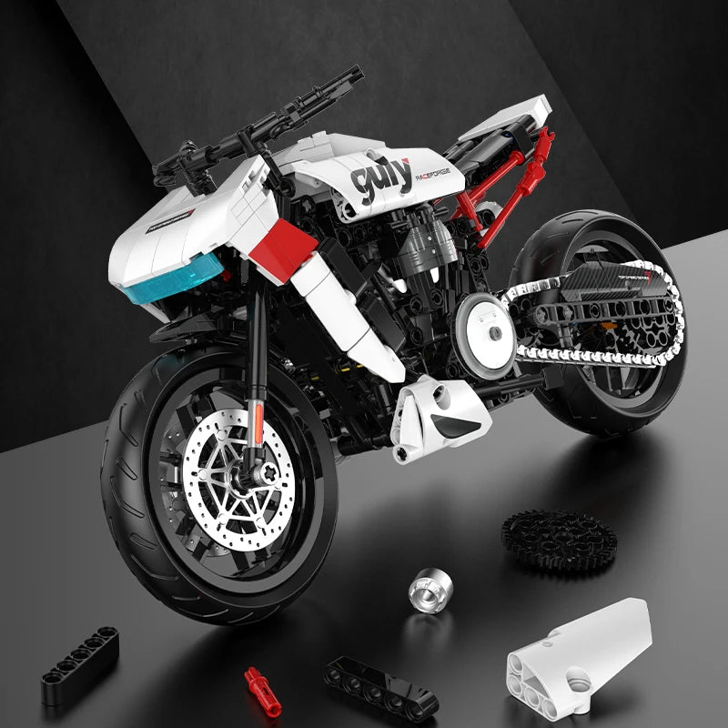 City Super Racing Motorcycle Assembled MOC Building Blocks Motorbike Model Kit Technical Toys Gifts for Boys Adult Kids 500+pcs